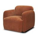 Saga Stonewashed Rust Chenille Fabric Upholstered Chair - Default Title