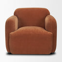 Saga Stonewashed Rust Chenille Fabric Upholstered Chair - Default Title