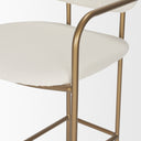 Parker 30 Seat Height Cream Fabric Seat Gold Metal Bar Stool - Default Title