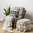 Olympus II Flint Gray Fabric Covered Wooden Frame Accent Chair - Default Title
