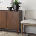Lillie 360L x 160W x 320H Medium Brown Wood 2 Door Tray Top Accent Cabinet - Default Title