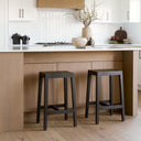 Colony Black-Brown Solid Wood Counter Stool - Default Title