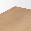 Oxbury 94 Light Brown Solid Wood Carved Woven Base Rectangular Dining Table - Default Title