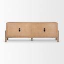 Oxbury Light Brown Solid Wood 4-Door Sideboard with Carved Woven Doors - Default Title