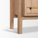 Oxbury Light Brown Solid Wood 4-Door Sideboard with Carved Woven Doors - Default Title