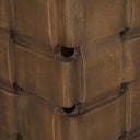 Oxbury Dark Brown Wood w Carved Woven Base Square Accent Table - Default Title
