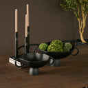 Ravello Textured Matte Black Cast Metal Taper Candle Holder - Default Title