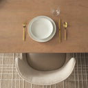 Oxbury 94 Light Brown Solid Wood Carved Woven Base Rectangular Dining Table - Default Title