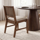 Carven Framed Brown Cane Cream Fabric Dining Chair - Default Title