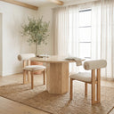 Haverston Curve Open Back Cream Chenille Tripod Frame Dining Chair - Default Title