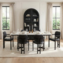 Ashford Curved Back Black Leather Tripod Frame Dining Armchair - Default Title