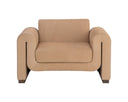 ROMER ARMCHAIR - DISTRESSED BROWN NUBUCK TAN LEATHER