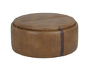 BORELLI WHEELED STORAGE OTTOMAN - TOBACCO TAN AUTUMN CHESTNUT