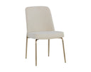 ZEKE DINING CHAIR - ANTIQUE BRASS BERGEN IVORY