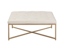 ENDALL OTTOMAN - ANTIQUE BRASS VINTAGE VANILLA LEATHER