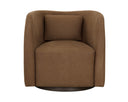 EMILIE SWIVEL LOUNGE CHAIR - NUBUCK CARAMEL LEATHER