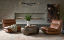COLSON SWIVEL ARMLESS CHAIR - COGNAC LEATHER