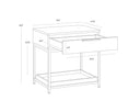 Calden Nightstand - SMALL CHAMPAGNE GOLD CREAM