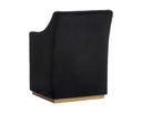 ZANE WHEELED DINING ARMCHAIR - ABBINGTON BLACK