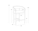 ZANATTA COUNTER STOOL - CHARCOAL BLACK LEATHER