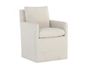 GLENROSE WHEELED DINING ARMCHAIR - EFFIE LINEN
