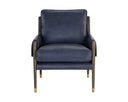 MAUTI ARMCHAIR - DISTRESSED BROWN CORTINA INK LEATHER