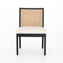 Arista Antonia Cane Armless Dining Chair - Brushed Ebony Savile Flax