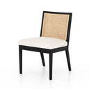 Arista Antonia Cane Armless Dining Chair - Brushed Ebony Savile Flax