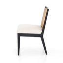 Arista Antonia Cane Armless Dining Chair - Brushed Ebony Savile Flax