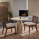 Arista Antonia Cane Armless Dining Chair - Almond Nettlewood Savile Flax
