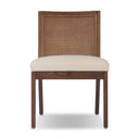 Arista Antonia Cane Armless Dining Chair - Almond Nettlewood Savile Flax
