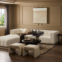 Langham Channeled 3-Piece Sectional - Left Chaise Ottoman Fayette Cloud