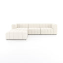 Langham Channeled 3-Piece Sectional - Left Chaise Ottoman Fayette Cloud
