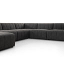Veridian Channeled 6-Piece Sectional - Left Chaise Saxon Charcoal