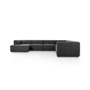 Veridian Langham Channeled 6-Piece Sectional - Left Chaise Saxon Charcoal