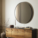Opulent Bellvue Round Mirror - Rustic Black