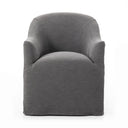 Luxe Cove Dining Chair With Casters - Bergamo Charcoal