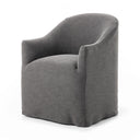 Luxe Cove Dining Chair With Casters - Bergamo Charcoal