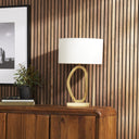 Solara Bingley Table Lamp - Antique Brass Aluminum