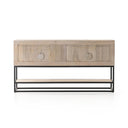 Verity Kelby Small Media Console - Light Wash Carved