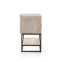 Verity Kelby Small Media Console - Light Wash Carved