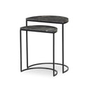 Aria Ane Nesting Tables - Polished Black Marble