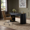 Verity Pilar Desk - Ebony Oak Veneer