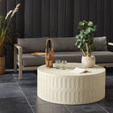 Haven Colorado Drum Coffee Table - White Concrete