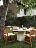 Aveline Outdoor Dining Table - 60 White Concrete