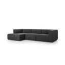 Langham Channeled 3-Piece Sectional - Left Chaise Saxon Charcoal