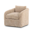 Aveline Topanga Swivel Chair - Beige Shearling
