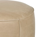 Verity Sinclair Round Ottoman - Harness Burlap