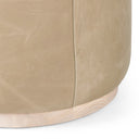 Verity Sinclair Round Ottoman - Harness Burlap