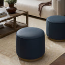 Verity Sinclair Round Ottoman - Fresno Cobalt